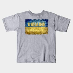 Ukrainian flag of the Ukraine with text Kids T-Shirt